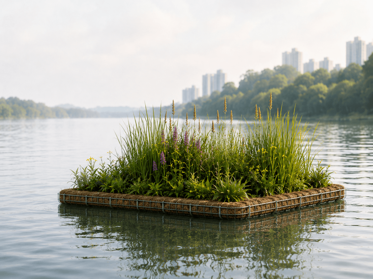 Floating wetland built for measurable water improvement